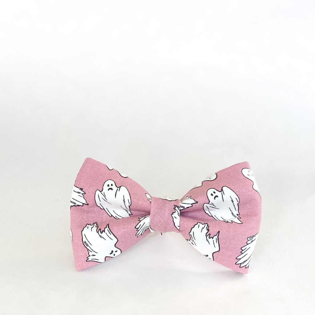 hey, Boo mauve glow in the dark Halloween dog bow tie pet accessory