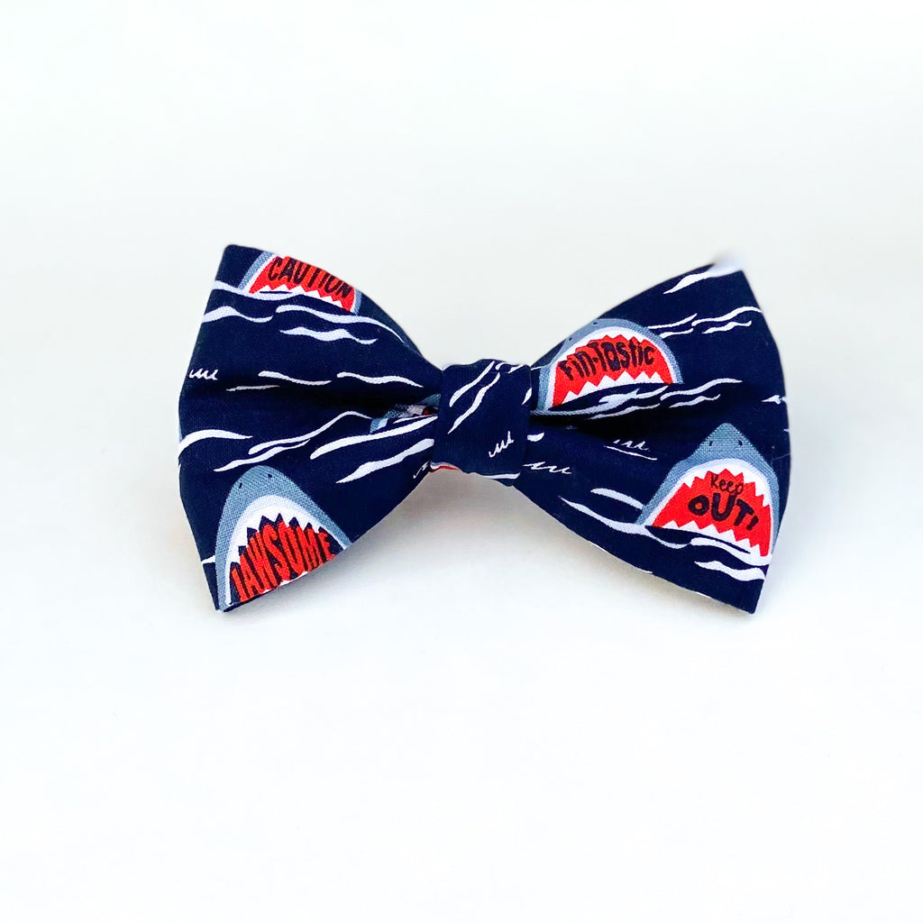 Always hungry JAWS shark dog bow tie accessory